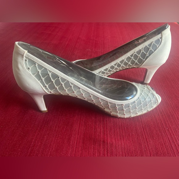 NEW IN BOX Adrianna Papell Ivory Saba Mesh Heel - Picture 1 of 10